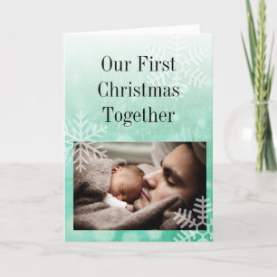 Vår första jul, pappa och barn Personlig Kort
