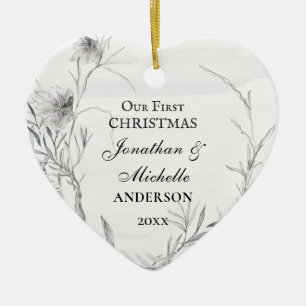 Vår första jul, Personlig Christian Julgransprydnad Keramik