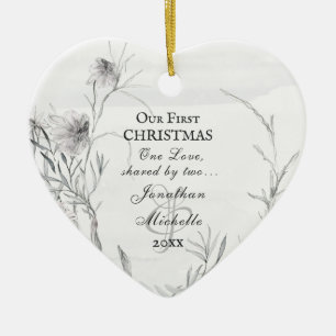 Vår första jul, Personlig Christian Julgransprydnad Keramik