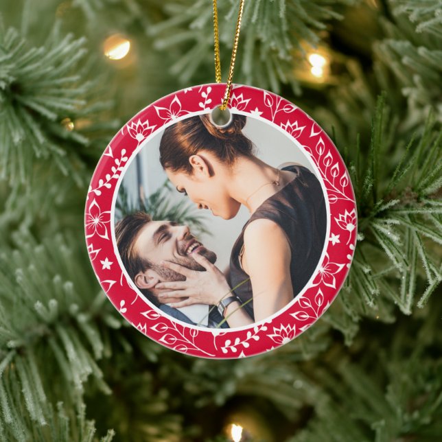 Vår första jul | Personligens foto | Julgransprydnad Keramik (Träd)