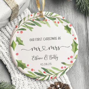 Vår första jul, präglad av ornament, herr&fru. julgransprydnad keramik