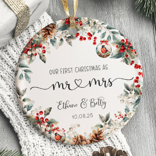 Vår första jul, präglad av ornament, herr&fru. julgransprydnad keramik