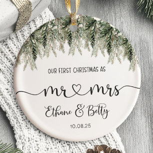 Vår första jul, präglad av ornament, herr&fru. julgransprydnad keramik