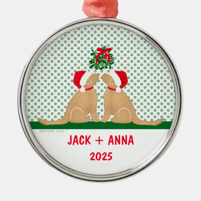 Vår första jul Santa Hundar Anpassad Juldekoration (Framsidan)