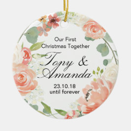 Vår första jul smyckar tillsammans julgransprydnad keramik