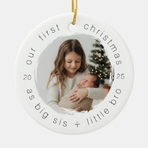 Vår första jul som Big Sister & Bro Simple Julgransprydnad Keramik