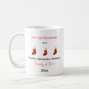 Vår första jul som en familj med tre lager kaffemugg