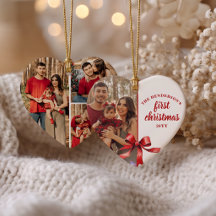 Vår första jul som en familj på 4 bilder Röd sling