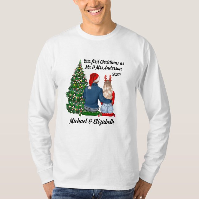 Vår första jul som ett gift par Manar emellan T Shirt (Framsida)