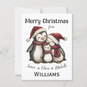 Vår första jul som familj av tre Penguins Vykort