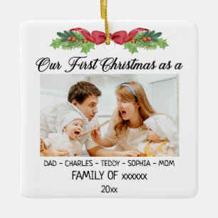Vår första jul som familj med Anpassningsbar Foto Julgransprydnad Keramik