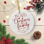 Vår första jul som familjens råvarv julgransprydnad keramik<br><div class="desc">Vår första jul som ett familjerättsligt lantbruk,  keramiskt prydnadsföremål</div>