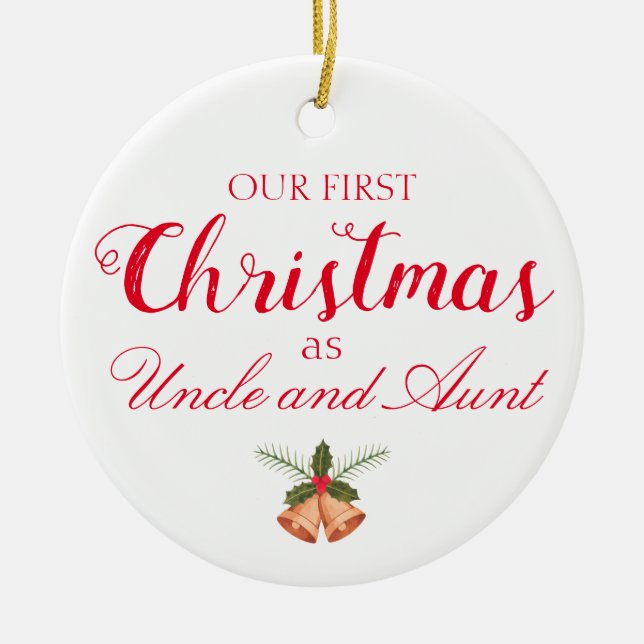 Vår första jul som farbror och Moster-prydnadsföre Julgransprydnad Keramik (Framsidan)