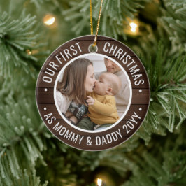 Vår första jul som föräldrar Familjedesign Julgransprydnad Keramik