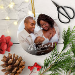 Vår första jul som foto för Mamma och Pappa Baby Julgransprydnad Keramik<br><div class="desc">Vår första jul som Mamma och Pappa Baby fotokeramisk prydnadsföremål</div>