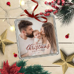 Vår första jul som foto för Mamma och Pappa Baby Julgransprydnad Metall<br><div class="desc">Vår första jul som fotopatel i Mamma och Pappa Baby</div>