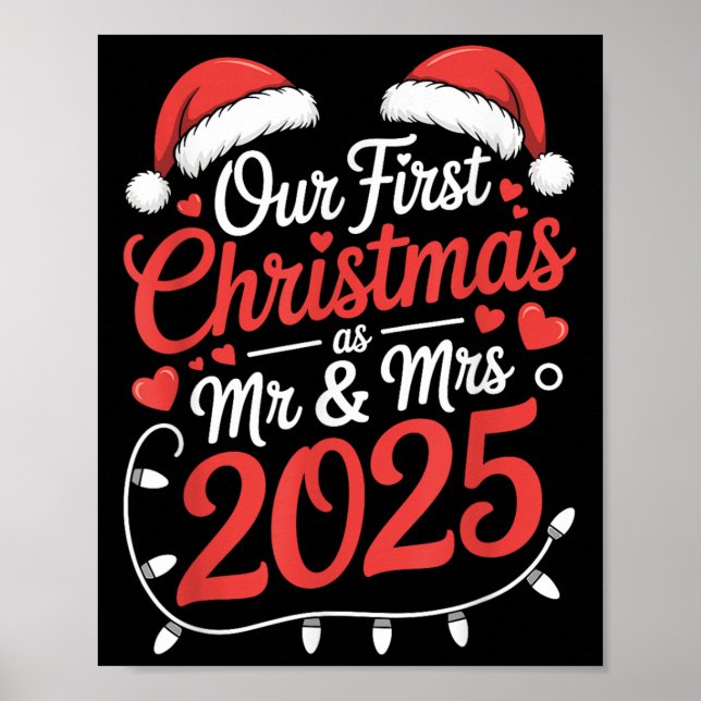 Vår första jul som Giorgio 2025 Married Par Poster (Framsidan)