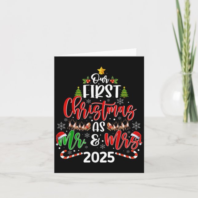 Vår första jul som herr &amp; fru 2025 Julafton-ku Kort (Framsida)