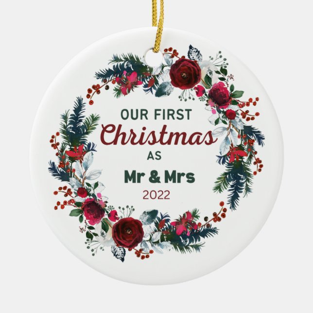 Vår första jul som herr&fru 2022 Ornament (Framsidan)