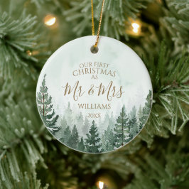 Vår första jul som herr och fru Foto Tallskog Julgransprydnad Keramik