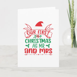 Vår första jul som herr och fru-jul-rolig kort