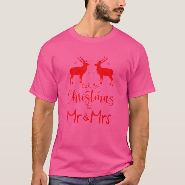 Vår första jul som herr och fru Julny lyfte T Shirt (Framsida)