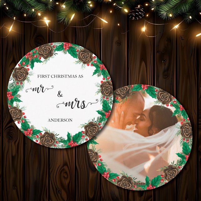 Vår första jul som herr och fru Nygifta Foto Julkort (Skapare uppladdad)