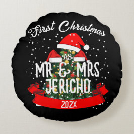 Vår första jul som herr och fru Nygifta Rund Kudde