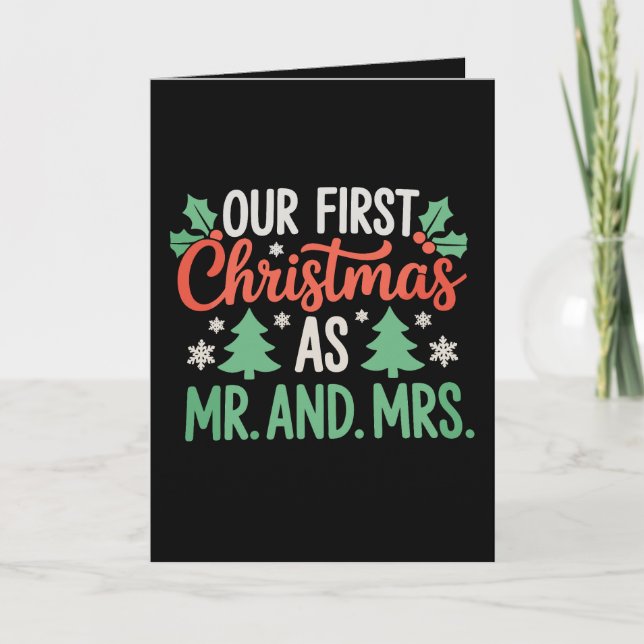 Vår första jul som herr- och fru-parjul helgkort (Framsida)