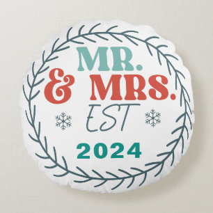 vår första jul som herr och fru rund kudde