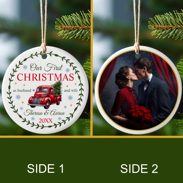 Vår första jul som Make och frun Julgransprydnad Keramik (Skapare uppladdad)