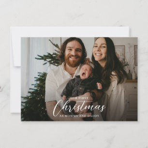 Vår första jul som Mamma- och pappa-fotbrytning Julkort