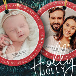 Vår första jul som Mamma & Pappa Modern två foto Julgransprydnad Keramik<br><div class="desc">Utformningen är enkel och klassisk. Lägg till ett foto av baby och namn och födelseår. Lägg även till fotot.</div>