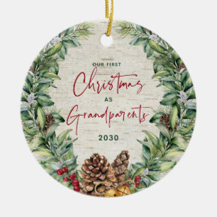 Vår första jul som morföräldrar, andningsfoto C Julgransprydnad Keramik