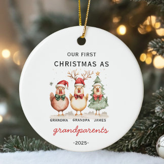 Vår första jul som morföräldrar Anpassningsbar Chi Julgransprydnad Keramik