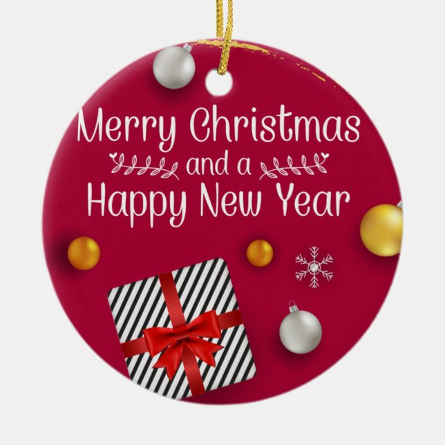 Vår första jul som morföräldrar Blommigt Photo C Julgransprydnad Keramik (Framsidan)