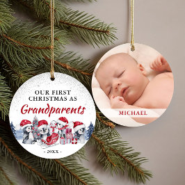 Vår första jul som morföräldrar Foto Julgransprydnad Keramik