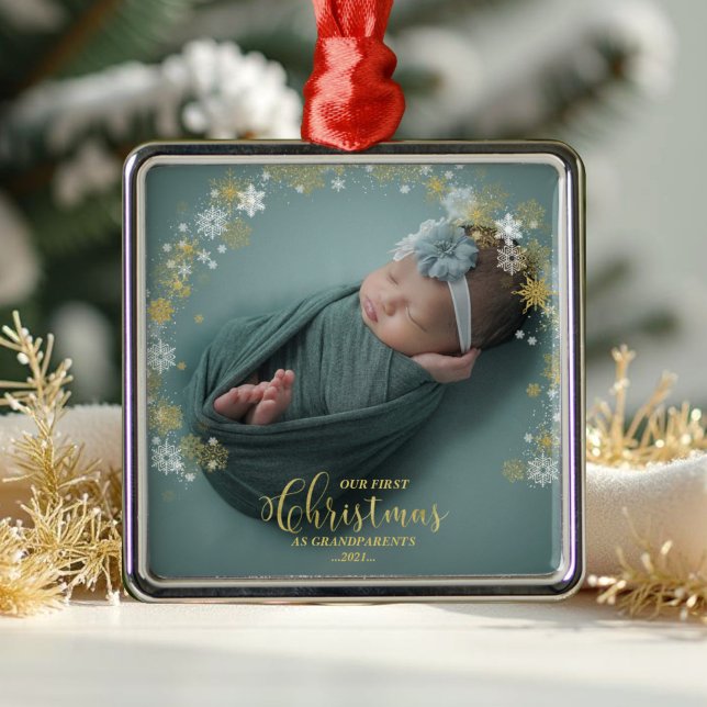 Vår första jul som morföräldrar Foto Ornament (Skapare uppladdad)