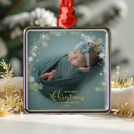 Vår första jul som morföräldrar Foto Ornament