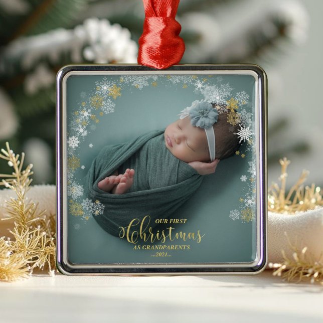 Vår första jul som morföräldrar Foto Ornament (Skapare uppladdad)