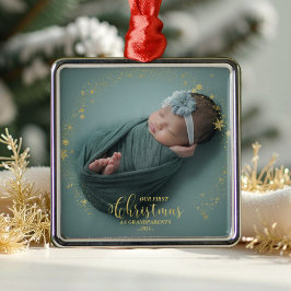 Vår första jul som morföräldrar Foto Ornament