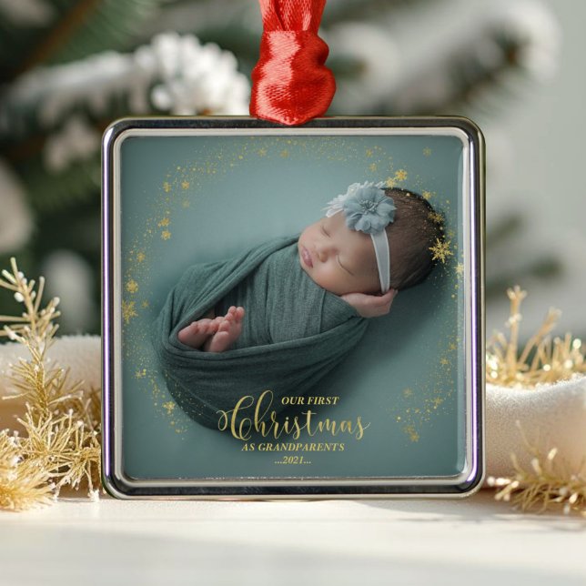 Vår första jul som morföräldrar Foto Ornament (Skapare uppladdad)