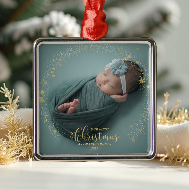 Vår första jul som morföräldrar Foto Ornament (Skapare uppladdad)