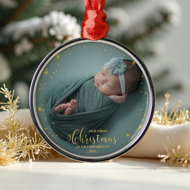 Vår första jul som morföräldrar Foto Ornament (Skapare uppladdad)