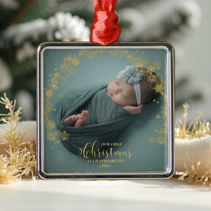 Vår första jul som morföräldrar Foto Ornament