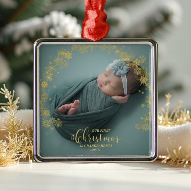 Vår första jul som morföräldrar Foto Ornament (Skapare uppladdad)
