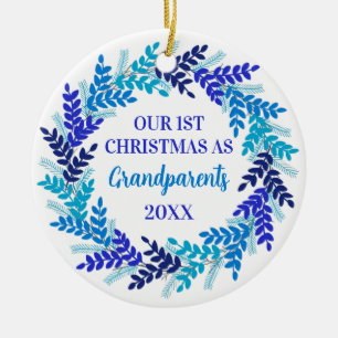 Vår första jul som morföräldrar... julgransprydnad keramik