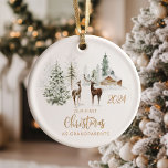 Vår första jul som morföräldrar skogar julgransprydnad keramik<br><div class="desc">Vår första jul som morföräldrar är prydnadsföremål.</div>