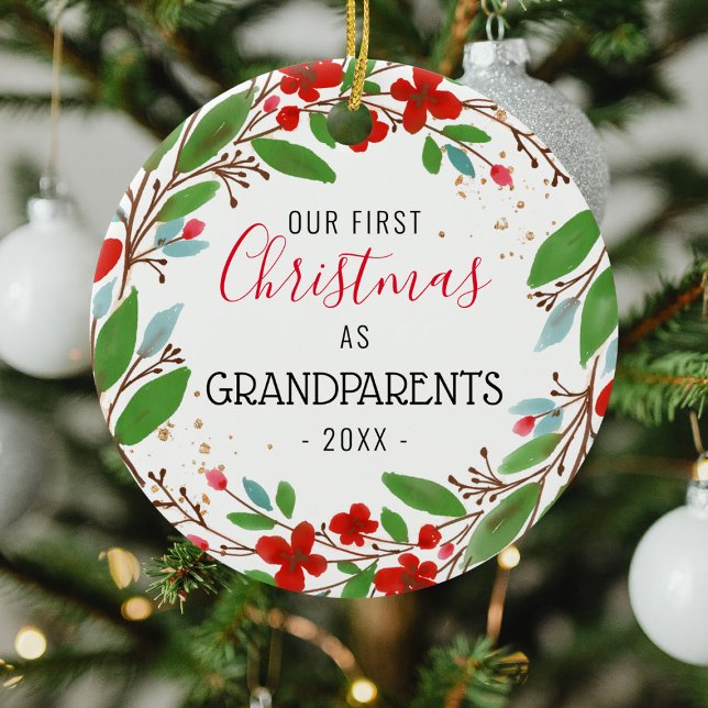 Vår första jul som morföräldrar | Utandningsfoto Julgransprydnad Keramik (Skapare uppladdad)