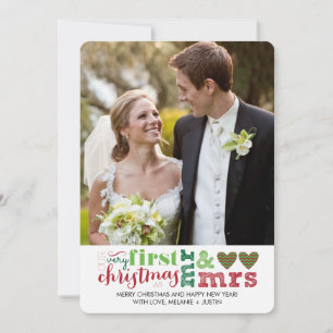 Vår första jul som Mr & Mrs Helgdag Card Julkort